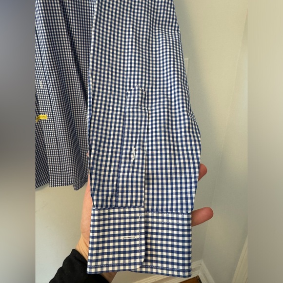 NWOT Men’s Vineyard Vines Slim Fit Gingham Poplin in Navy Blue&White - L - Picture 8 of 9